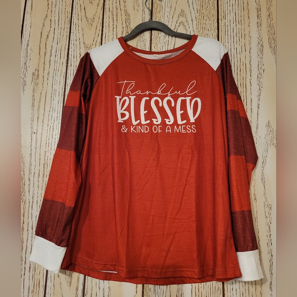 Thankful Blessed And Kind Of A Mess Red Women's Shirt